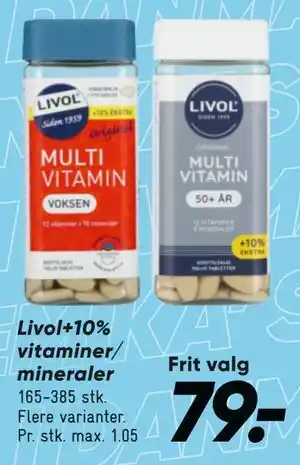 Bilka Livol+10% vitaminer/ mineraler tilbud