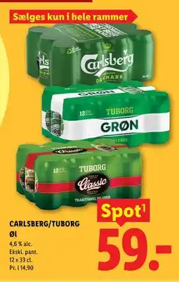 Lidl CARLSBERG/TUBORG Øl tilbud