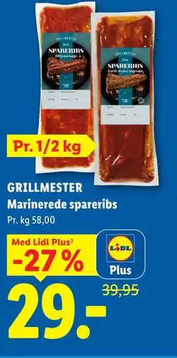 Lidl GRILLMESTER Marinerede spareribs, App-pris tilbud