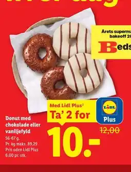 Lidl Donut med chokolade eller vaniljefyld, App-pris tilbud