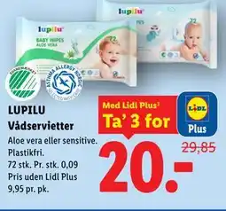 Lidl LUPILU Vådservietter, App-pris tilbud