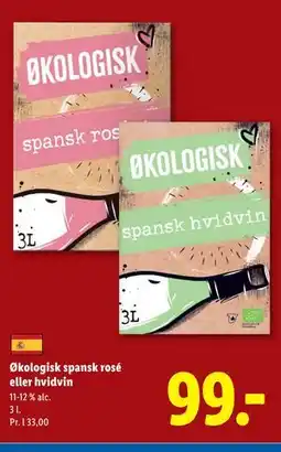 Lidl Økologisk spansk rosé eller hvidvin tilbud