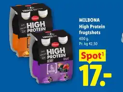 Lidl Milbona High Protein frugtshots tilbud