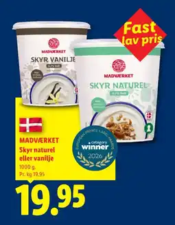 Lidl Madværket Skyr naturel eller vanilje tilbud