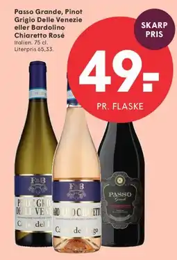 SPAR Passo Grande - Pinot Grigio Delle Venezie eller Bardolino Chiaretto Rosé tilbud