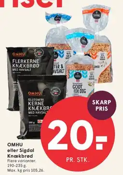 SPAR OMHU eller Sigdal Knækbrød tilbud