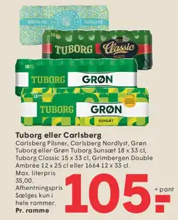 SPAR Tuborg eller Carlsberg (Ølramme) tilbud