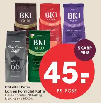 SPAR BKI eller Peter Larsen Formalet Kaffe tilbud