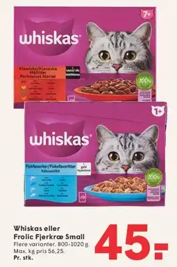 SPAR Whiskas eller Frolic Fjerkræ Small tilbud