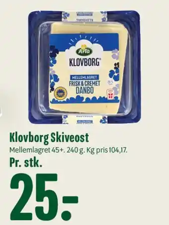 Min Købmand Klovborg Skiveost tilbud