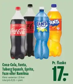 Min Købmand Coca-Cola, Fanta, Tuborg Squash, Sprite, Fuze eller Ramlösa tilbud