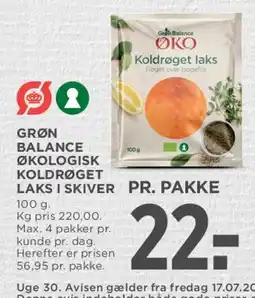 MENY Grøn Balance koldrøget laks i skiver tilbud