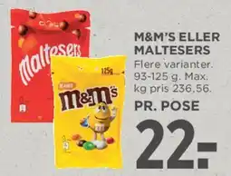 MENY M&M's eller Maltesers tilbud