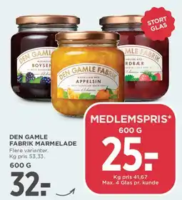 MENY Den Gamle Fabrik marmelade tilbud