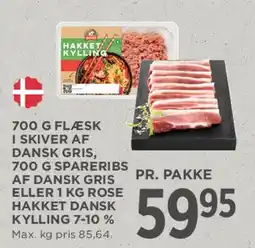 MENY Kødpakke (700 g flæsk i skiver / 700 g spareribs / 1 kg hakket kylling) tilbud
