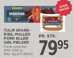 MENY Tulip spare-ribs / pulled pork / pølser tilbud