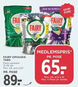 MENY Fairy opvasketabs tilbud