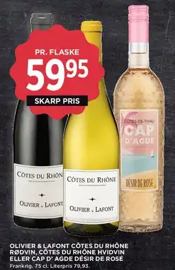 MENY Olivier & Lafont Côtes du Rhône / Cap d'Agde Désir de Rosé tilbud