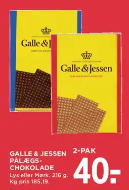 MENY Galle & Jessen 2-pak pålægs-chokolade tilbud