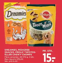 MENY Dreamies / Pedigree snacks tilbud