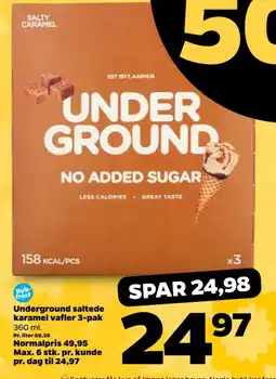 Netto Underground saltede karamel vafler 3-pak tilbud