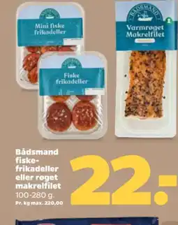 Netto Bådsmand Fiske - frikadeller eller røget makrelfilet tilbud