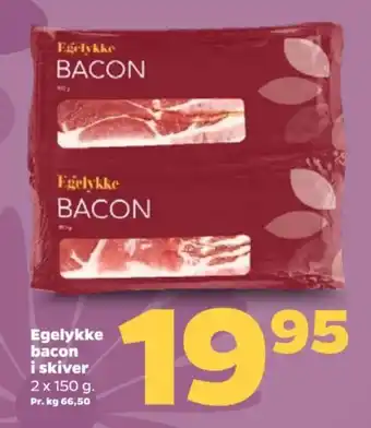 Netto Egelykke bacon i skiver tilbud