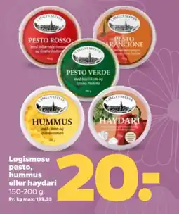 Netto Løgismose pesto, hummus eller haydari tilbud