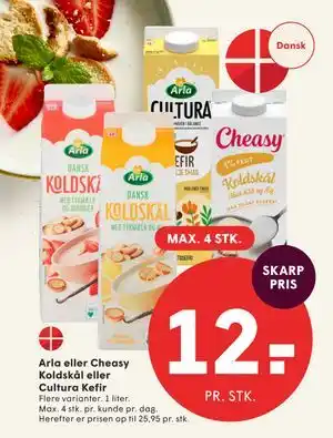 SPAR Arla eller Cheasy Koldskål eller Cultura Kefir tilbud
