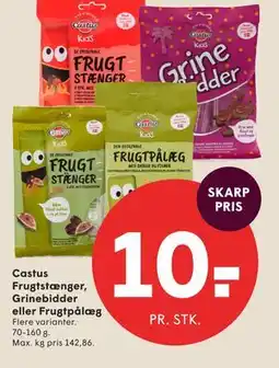 SPAR Castus Frugtstænger, Grinebidder eller Frugtpålæg tilbud