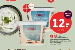 SPAR Grøn Balance Øllingegaard Økologisk Creme Fraiche 18% eller Fraiche 9% tilbud