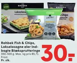 SPAR Rahbek Fish & Chips, Lakselasagne eler Indbagte Blæksprutteringe tilbud