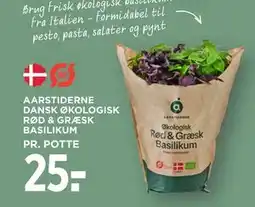 MENY AARSTIDERNE DANSK ØKOLOGISK RØD & GRÆSK BASILIKUM tilbud