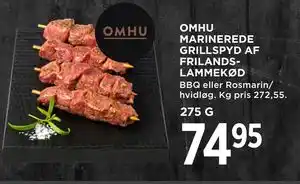 MENY OMHU MARINEREDE GRILLSPYD AF FRILANDSLAMMEKØD tilbud