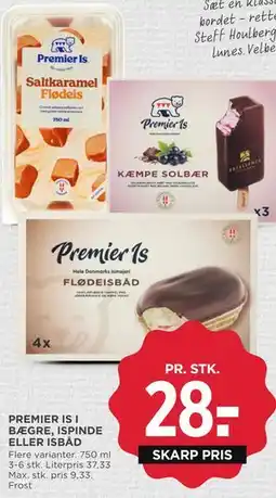 MENY PREMIER IS I BÆGRE, ISPINDE ELLER ISBÅD tilbud