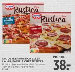 MENY DR. OETKER RUSTICA ELLER LA MIA FAMILIA CHEESE PIZZA tilbud