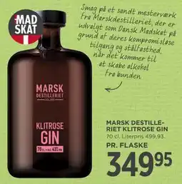 MENY MARSK DESTILLERIET KLITROSE GIN tilbud