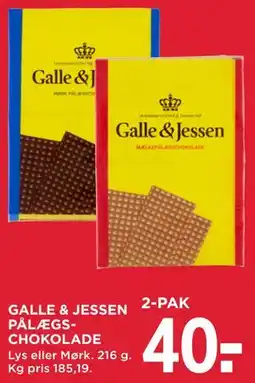 MENY GALLE & JESSEN PÅLÆGSCHOKOLADE tilbud