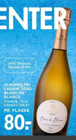 MENY ALKOHOLFRI CHAVIN ZÉRO BLANC DE BLANCS tilbud