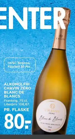 MENY ALKOHOLFRI CHAVIN ZÉRO BLANC DE BLANCS tilbud