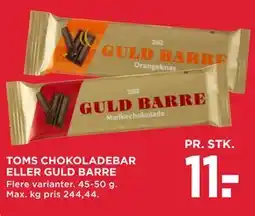 MENY TOMS CHOKO LADEBAR ELLER GULD BARRE tilbud