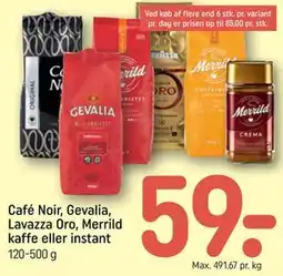 REMA 1000 Café Noir, Gevalia, Lavazza Oro, Merrild kaffe eller instant tilbud