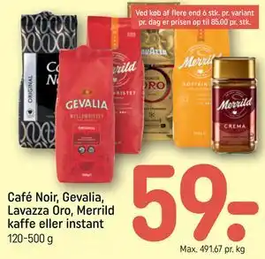 Café Noir, Gevalia, Lavazza Oro, Merrild kaffe eller instant