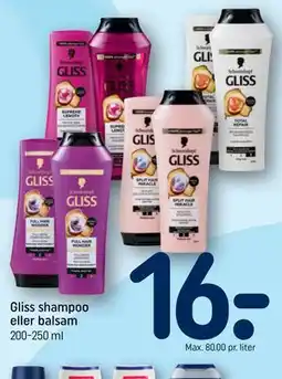 REMA 1000 Gliss shampoo eller balsam tilbud