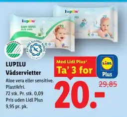 Lidl LUPILU Vådservietter tilbud