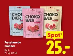 Lidl Frysetørrede hindbær tilbud