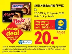 Lidl Snickers/mars/twix is tilbud