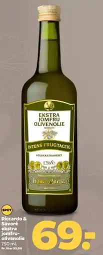 Netto Piccardo & Savoré ekstra jomfru- olivenolie tilbud
