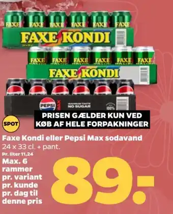 Faxe Kondi eller Pepsi Max sodavand