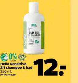 Netto Hello Sensitive 2i1 shampoo & bad tilbud
